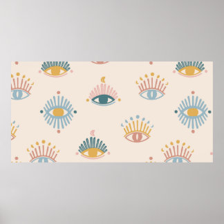 Mystic eyes seamless pattern,mystical background,m poster