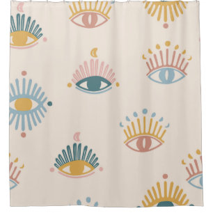 Mystic eyes seamless pattern,mystical background,m shower curtain