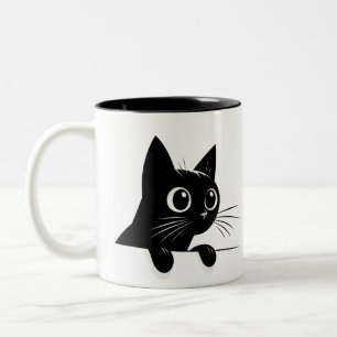 Mystic Feline Gaze Two-Tone Coffee Mug