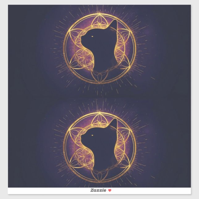 Mystic Feline Within the Sacred Circle (Sheet)