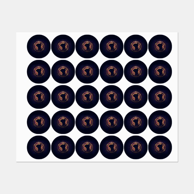 Mystic Feline Within the Sacred Circle (Sheet)