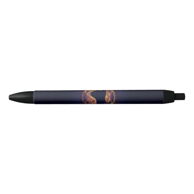 Mystic Feline Within the Sacred Circle Black Ink Pen (Front)