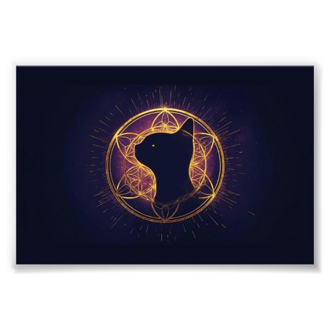 Mystic Feline Within the Sacred Circle Photo Print (Front)