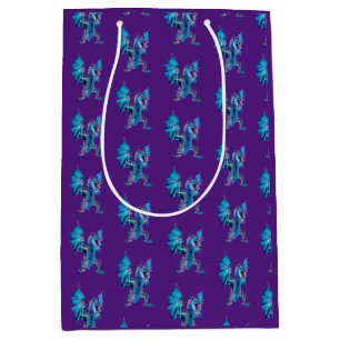 Mystic Fire Breathing Dragon Fantasy Art Purple Medium Gift Bag