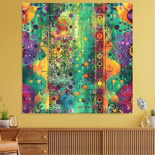 Mystic Flow – Psychedelic Abstract Energy Art Canvas Print (Insitu(LivingRoom))