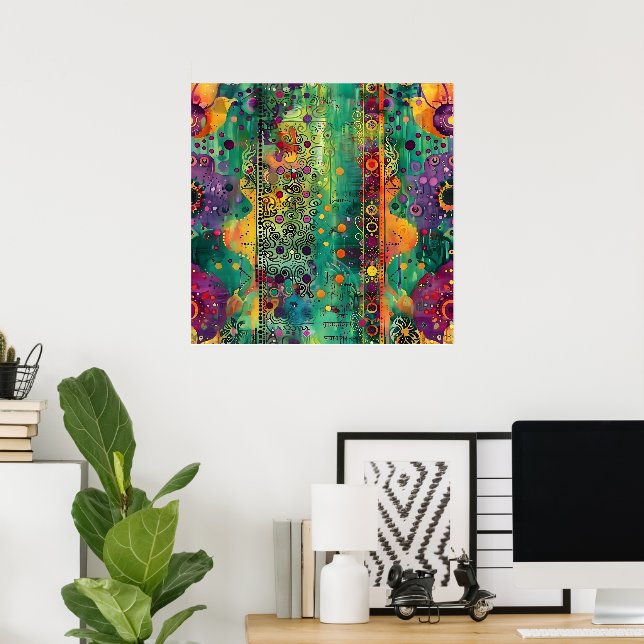 Mystic Flow – Psychedelic Abstract Energy Art Poster (Home Office)