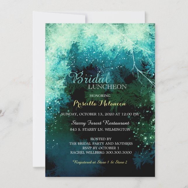 Mystic Forest Bridal Shower Luncheon Invitation (Front)