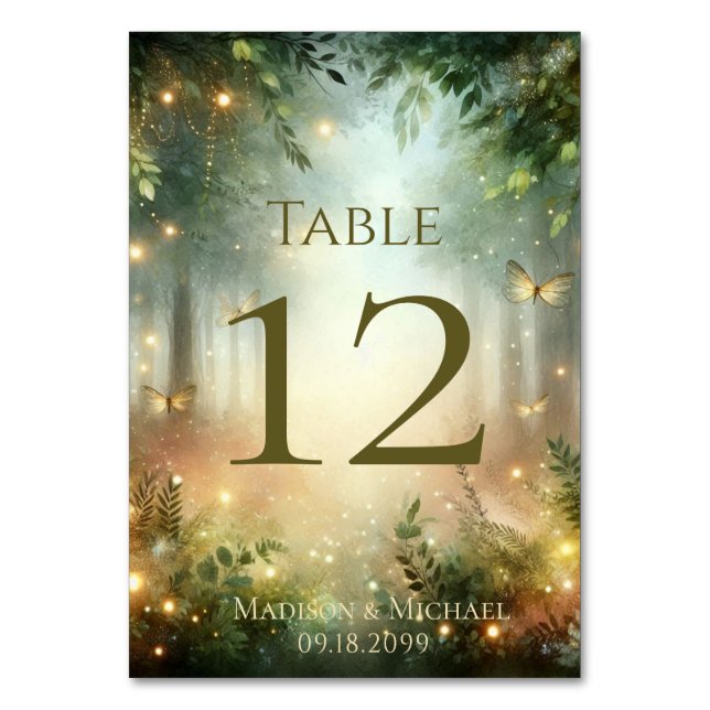 Mystic Forest Meadow Magic Table Number (Front)