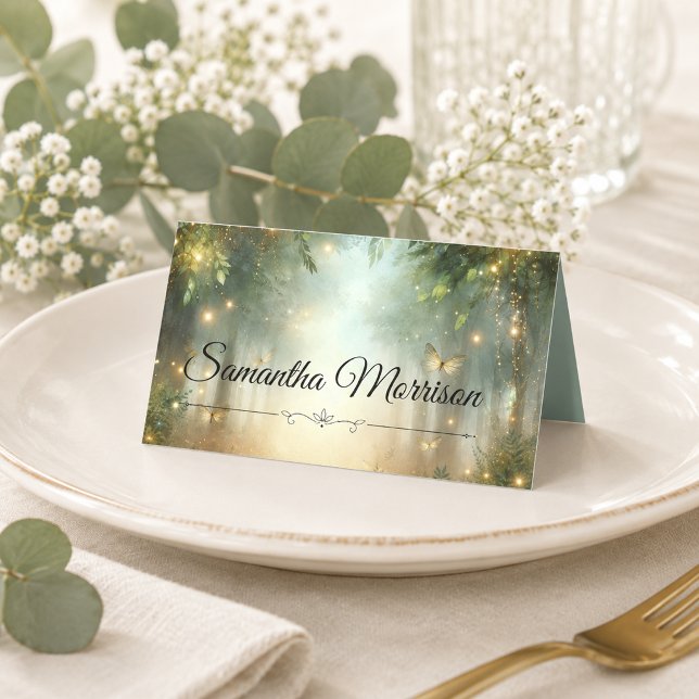 Mystic Forest Meadow Magic Wedding Place Cards (Creator Uploaded)