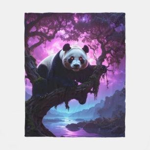 Mystic Forest Panda Fleece Blanket