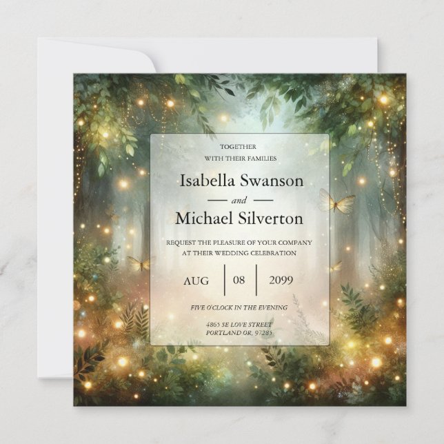 Mystic Forrest Meadow Magic Invitation (Front)