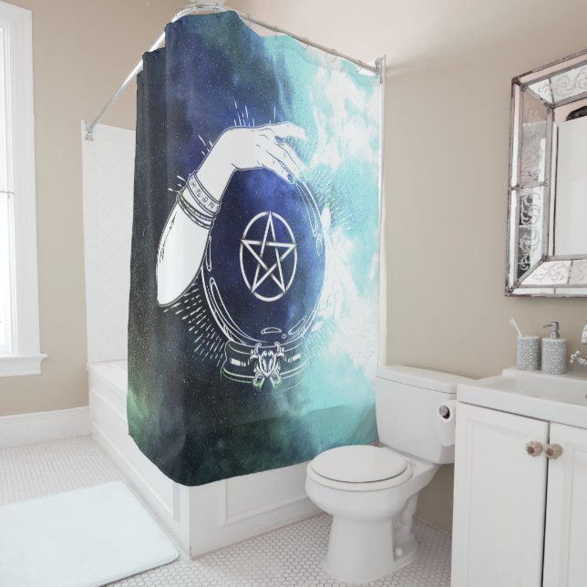 Mystic Fortune Teller Mystical Crystal Ball Cosmos Shower Curtain (In Situ)