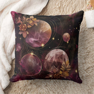 Mystic Galaxy Crystal Planet Purple Space Cushion