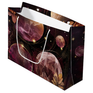 Mystic Galaxy Crystal Planet Purple Space Large Gift Bag
