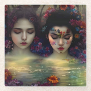 Mystic Garden: Floral Dreams Glass Coaster