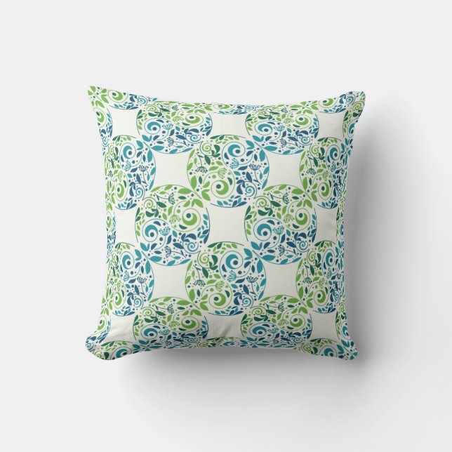 Mystic Garden Pattern Throw Pillow (Front)