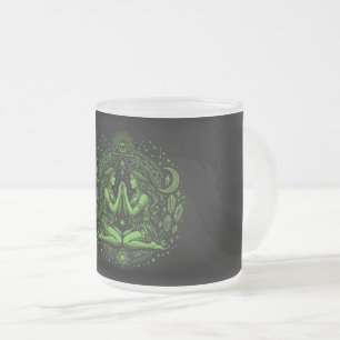 Mystic Gemini Zodiac Black Mug - Green Occult Art