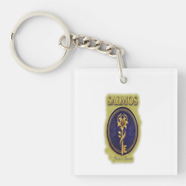 Mystic Golden Key & Bloom: Elegant Logo Design Key Key Ring (Front)