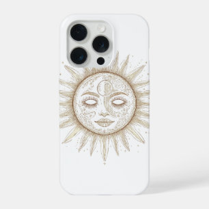 Mystic Golden Sun Face – Celestial Spiritual iPhone 15 Pro Case