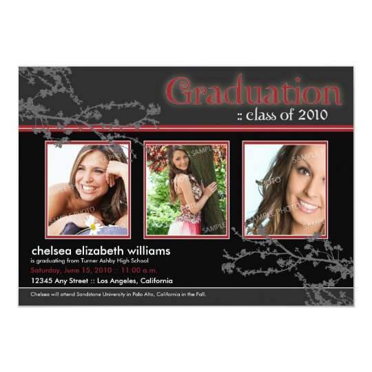 Mystic Goth Red Grad Invite (for longer photos)