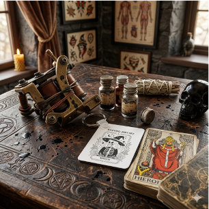 Mystic Gothic Tarot Skeleton Celestial Key Ring
