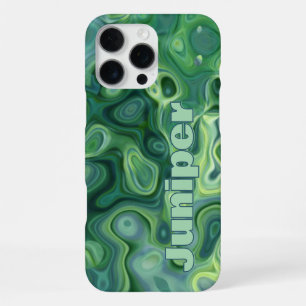 Mystic Green Abstract Swirls iPhone 16 Pro Max Case