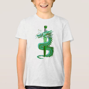 Mystic Green Serpent Dragon Tri-Blend Shirt