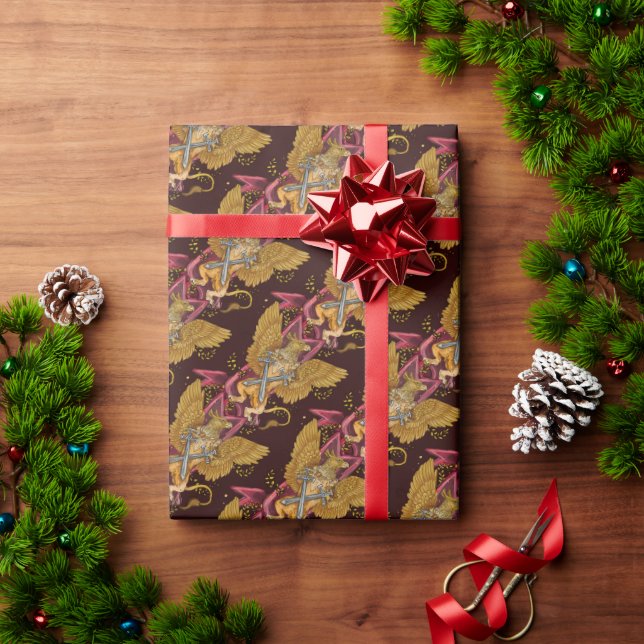 Mystic Gryphon with swords  Wrapping Paper (Holiday Gift)