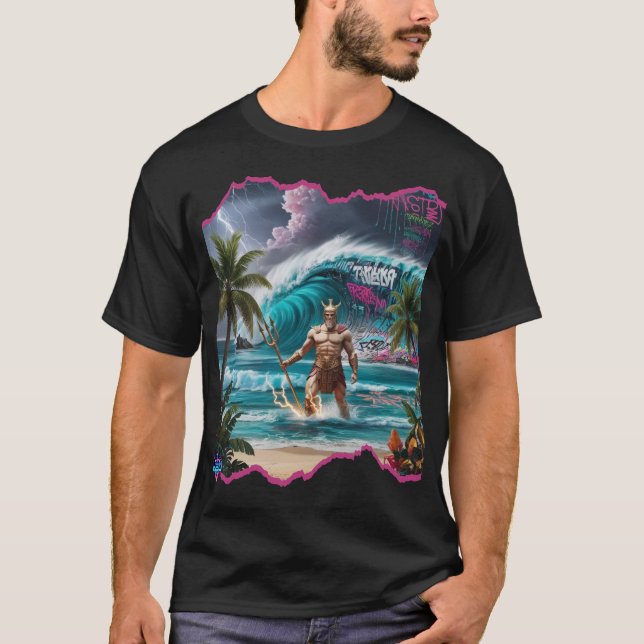 Mystic H2O Fantasy Neptunes Landing Design T-Shirt (Front)