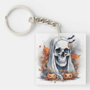 Mystic Halloween Ghost Art - Enchanting Gift Key Ring