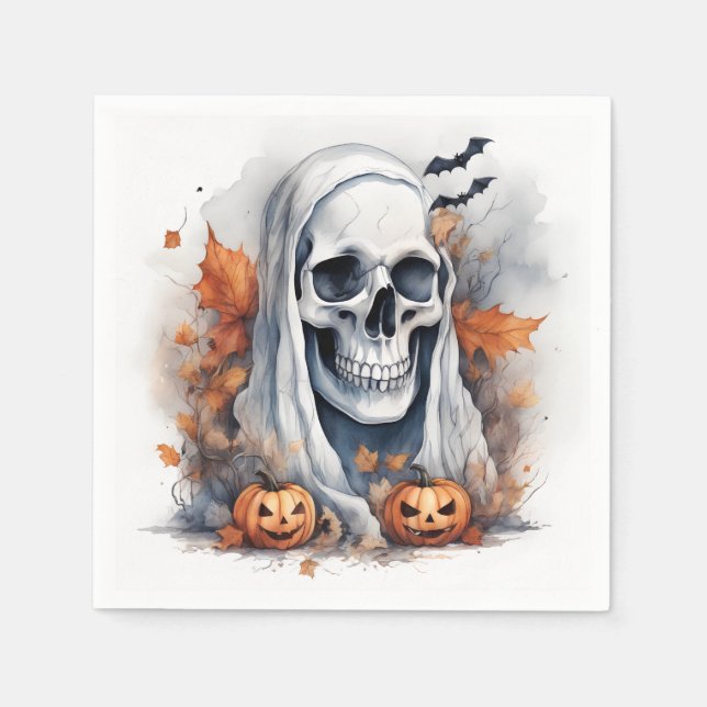 Mystic Halloween Ghost Art  Napkin (Front)