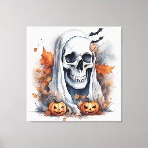 Mystic Halloween Ghost Art Skull Gift Canvas Print