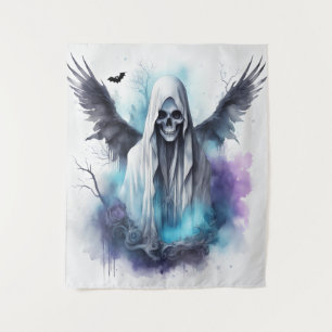 Mystic Halloween Ghost Gothic Watercolor Art Tapestry