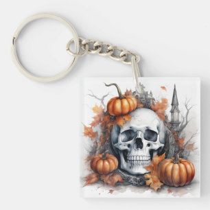 Mystic Halloween Gothic Skull Art Mystical Key Ring