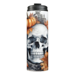 Mystic Halloween Gothic Skull Art Mystical Thermal Tumbler