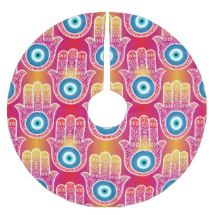 Mystic hamsa: ornate seamless design. brushed polyester tree skirt