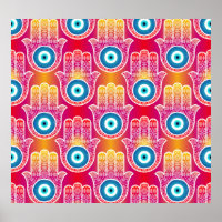Mystic hamsa: ornate seamless design.