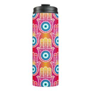 Mystic hamsa: ornate seamless design. thermal tumbler