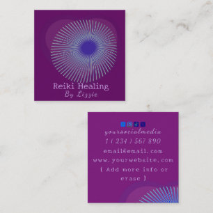 Mystic Heart Passion Flower Reiki Energy Healer Square Business Card