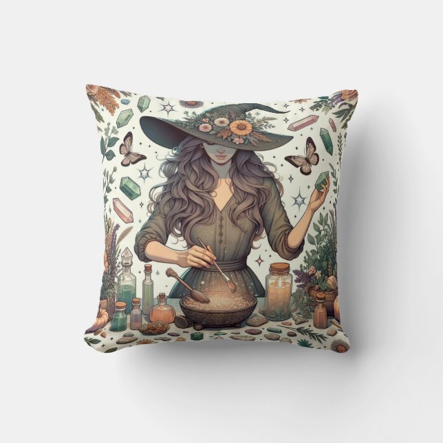 Mystic Herbalist: The Art of Witchcraft and Healin Cushion (Front)
