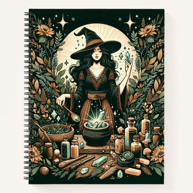Mystic Herbalist: The Art of Witchcraft and Healin Notebook (Front)