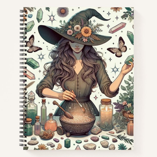 Mystic Herbalist: The Art of Witchcraft and Healin Notebook (Front)