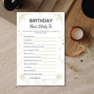 Mystic Horoscope Zodiac Birthday Party Game