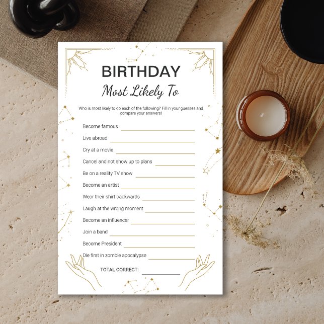 Mystic Horoscope Zodiac Birthday Party Game (Mystic Horoscope Zodiac Birthday Party Game)
