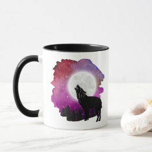 Mystic Howling Wolf Silhouette mug