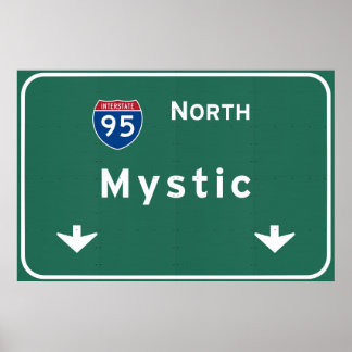 Mystic I-95 North Interstate Connecticut - Poster
