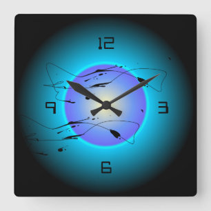 Mystic Illuminated Aqua Purple/Lemon  >Wall Clock