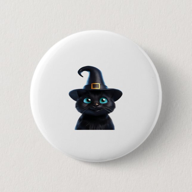 Mystic Kitty � Halloween Cat Classic T-Shirt 6 Cm Round Badge (Front)