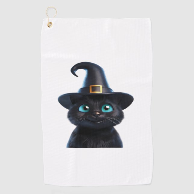 Mystic Kitty – Halloween Cat Classic T-Shirt Golf Towel (Front)