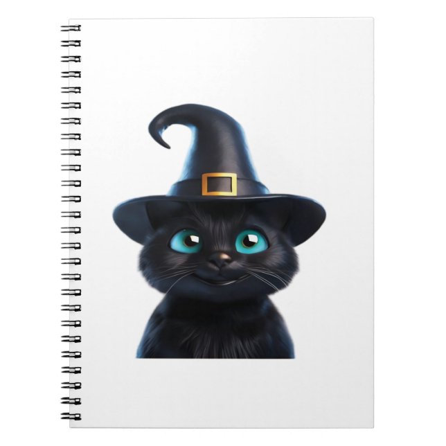 Mystic Kitty – Halloween Cat Classic T-Shirt Notebook (Front)